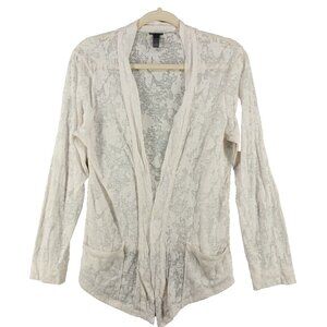 FLUENT Acide Burnt Top Size LARGE(12-14) White knit Casual Cardigan